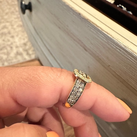 LEVIAN Chocolate Diamond (3/4 ct. t.w.) and White Diamond Accent Buckle Ring 14k - Picture 5 of 5